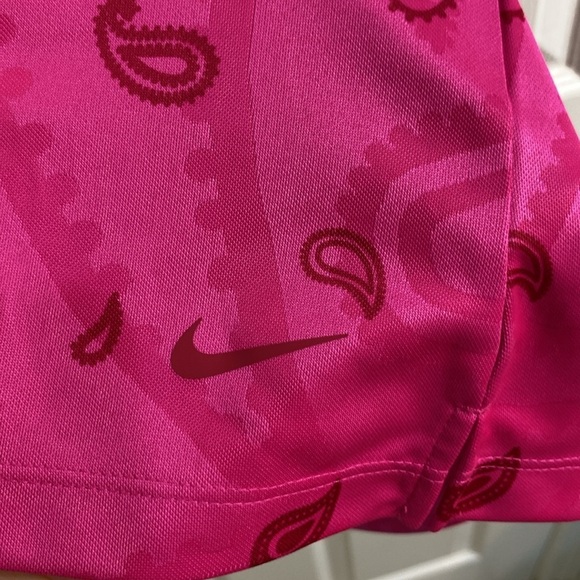 Nike Dri-FIT Victory Womens Golf Polo Paisley Pink Size Medium Split Neck Tennis - Picture 5 of 8